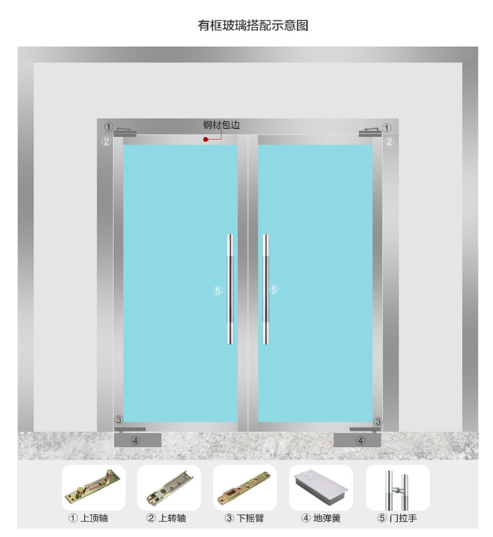 GMT 地弹簧N-500玻璃门有框通用型地簧无框玻璃门配件