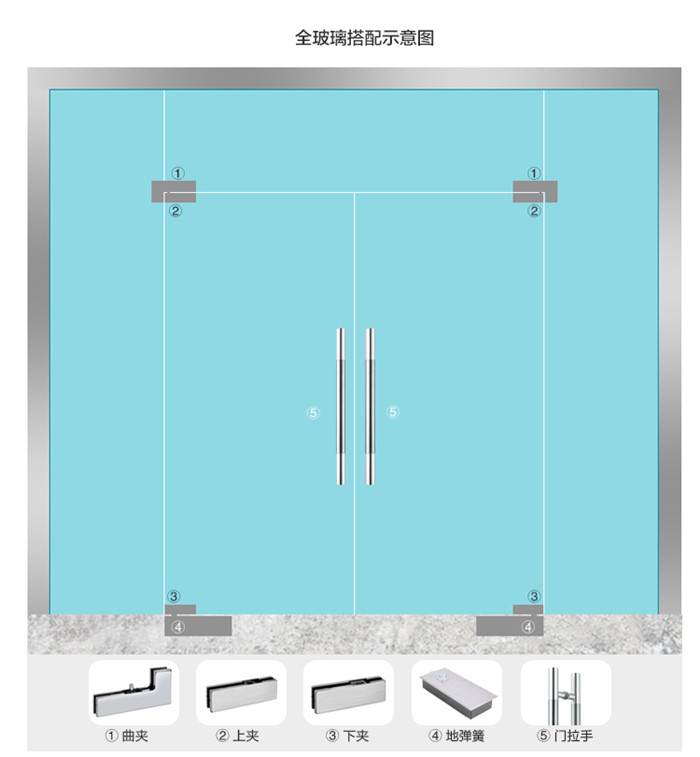 GMT地弹簧S-2500超重型地弹璜玻璃门木门地黄通用型带配件