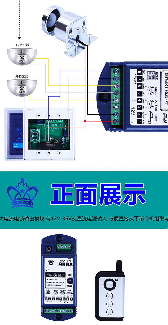 盖卓GAIZHUO自动门遥控器自动玻璃门203E多功能扩展器模块